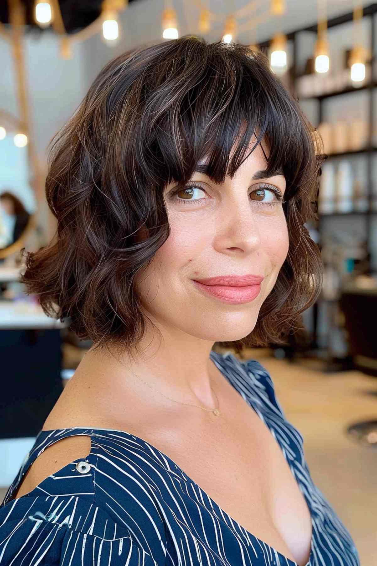 wavy french bob hairstyle