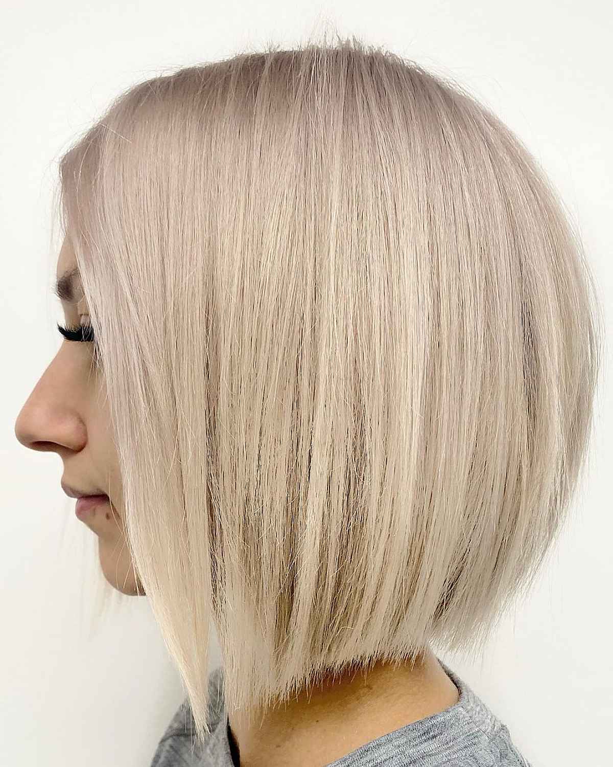 white blonde blunt cut bob