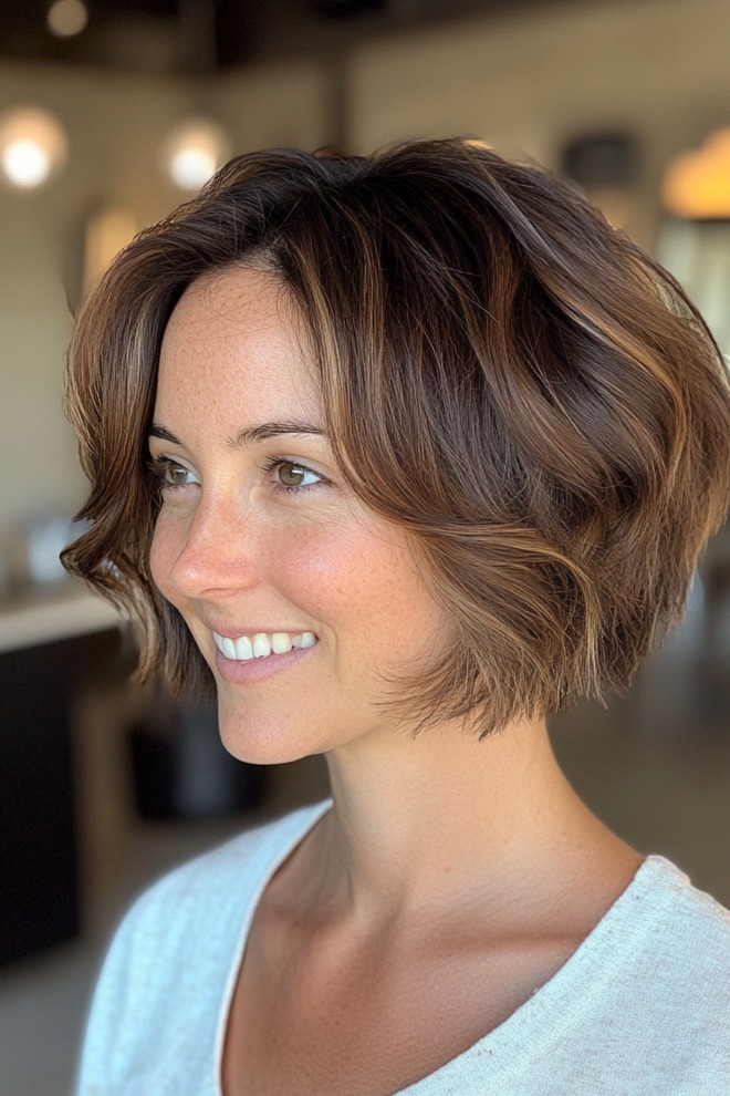 Textured Brunette Bob