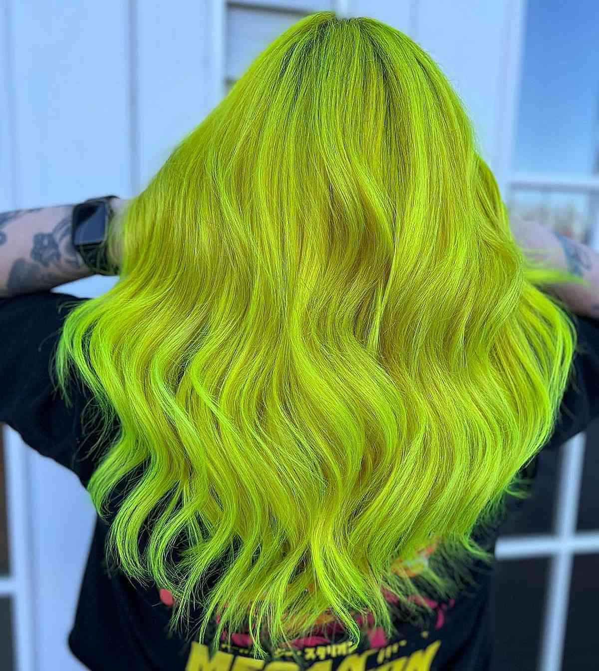 a geeen to yellow hair color