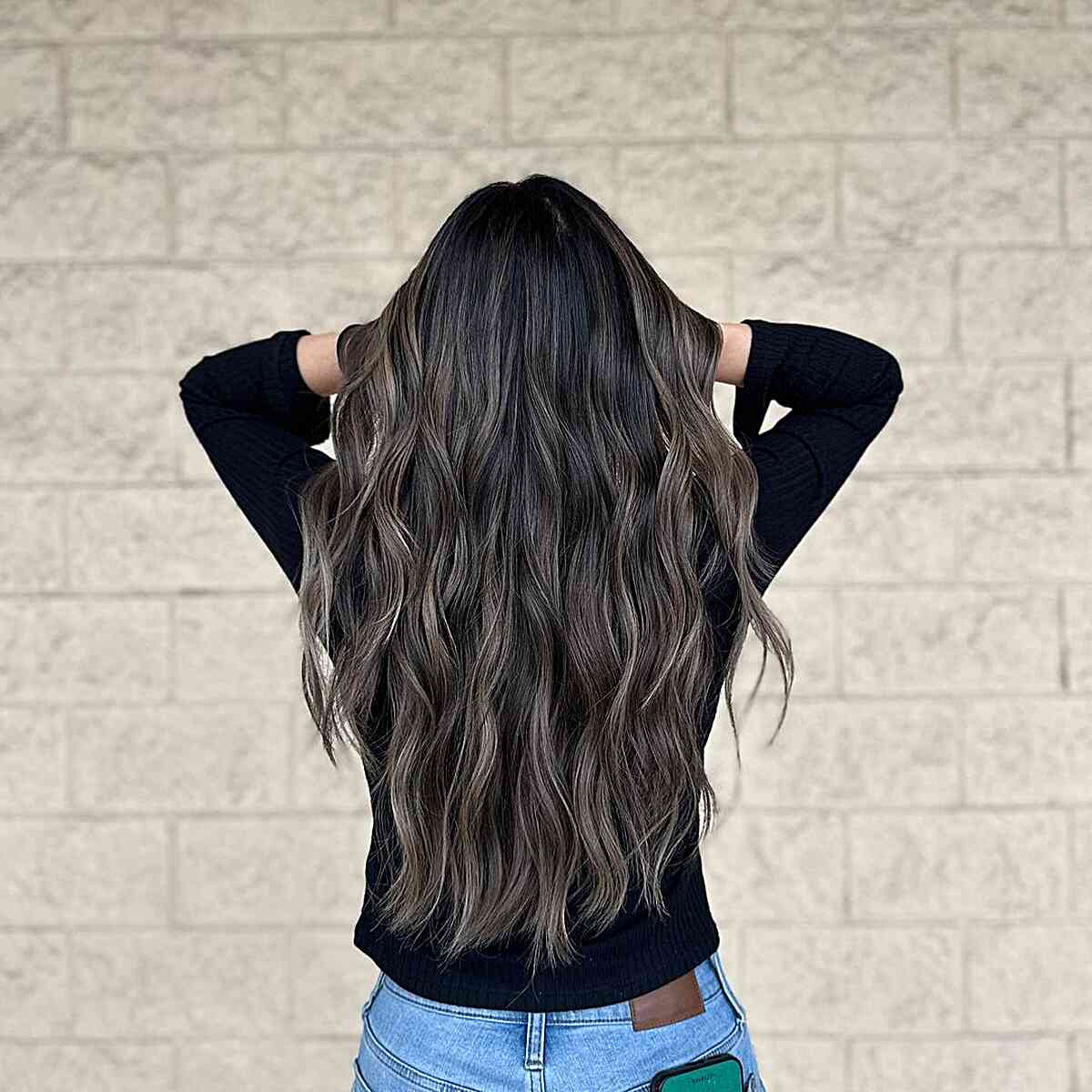 Ash Brown Balayage with Loose Waves