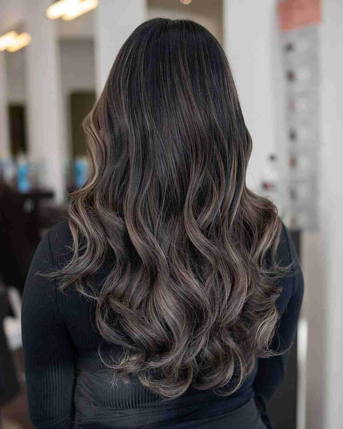 Ash Brown Reverse Balayage