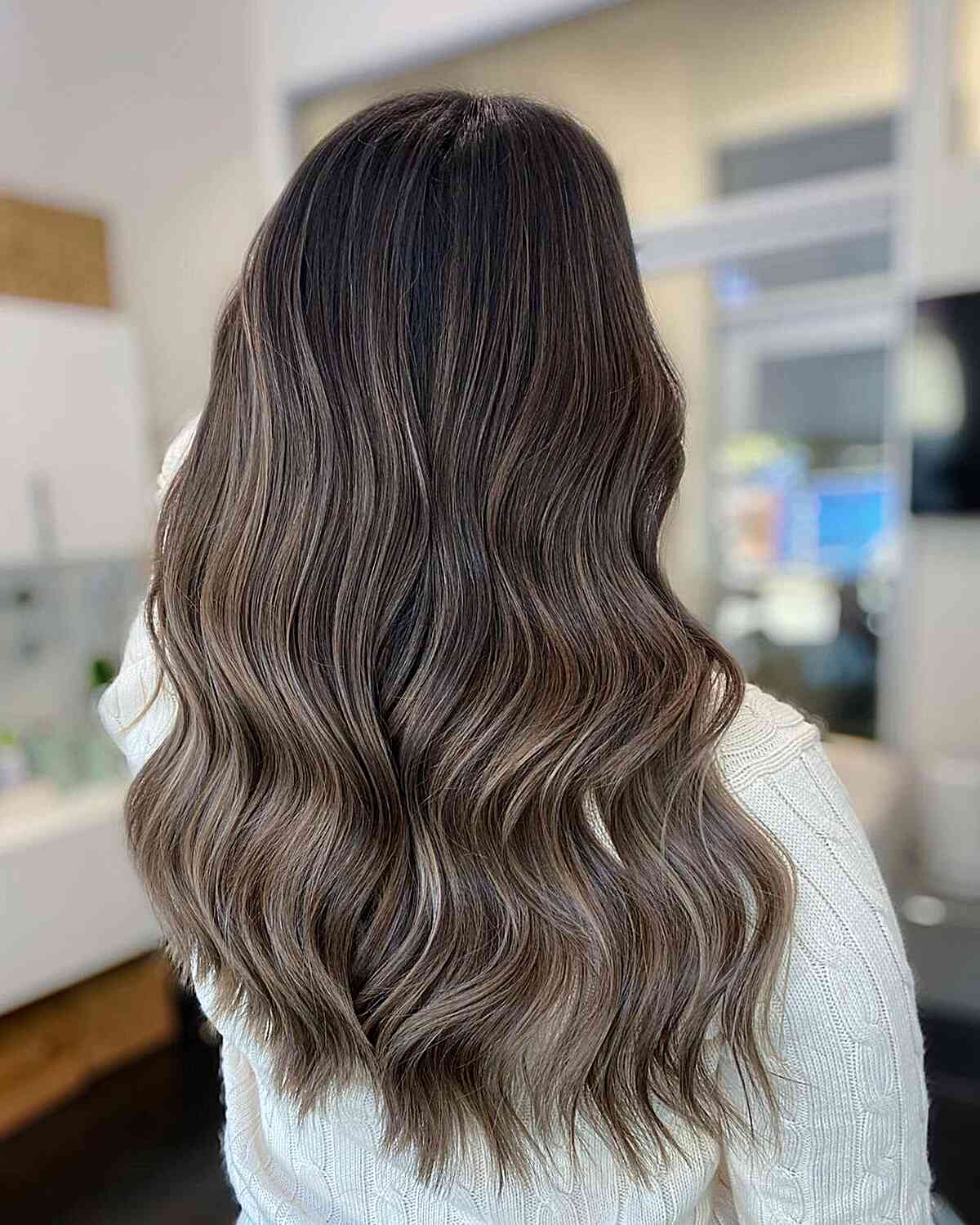 Ash Mushroom Brown Balayage Hair