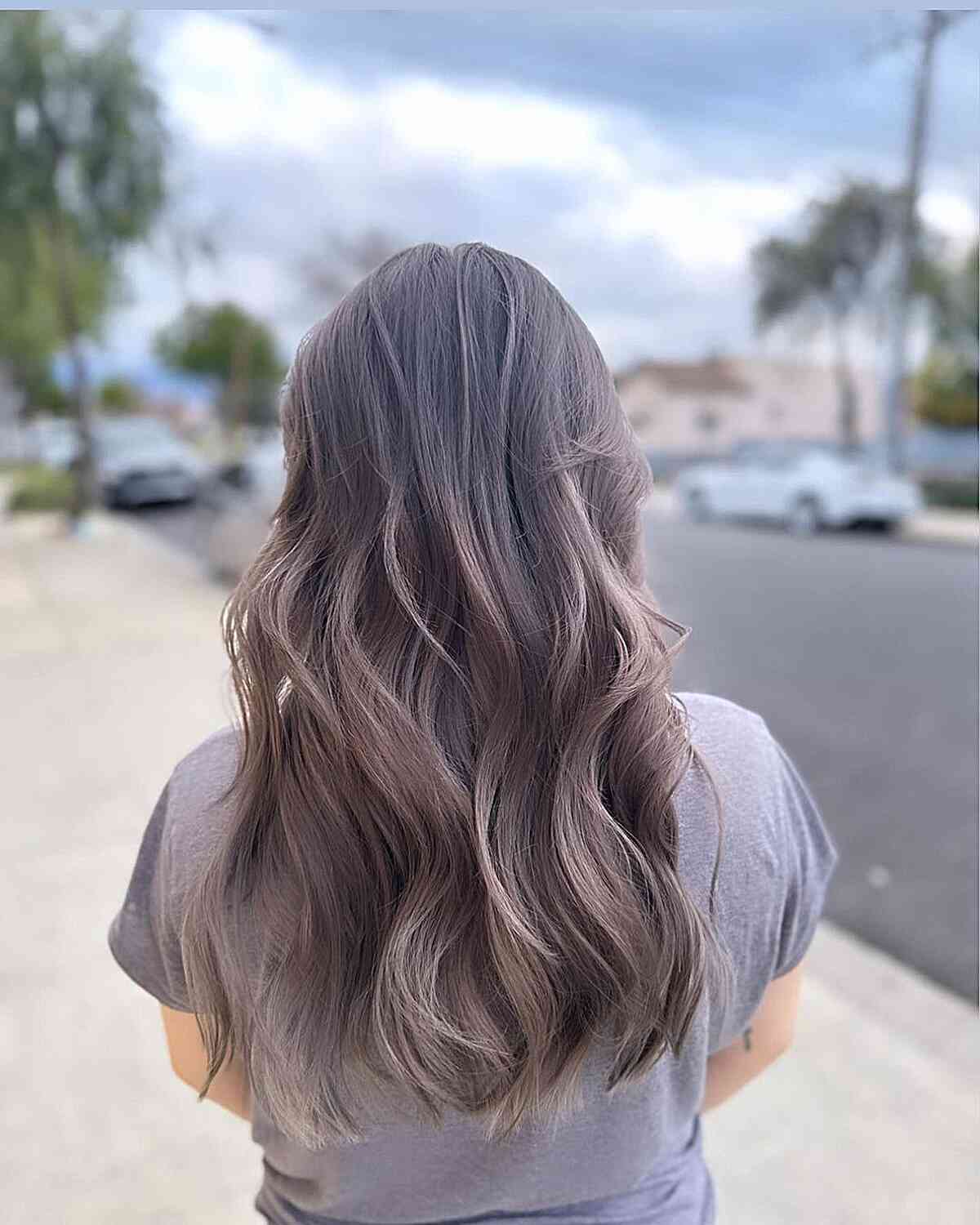 Ashy Dark Brown Balayage Hair