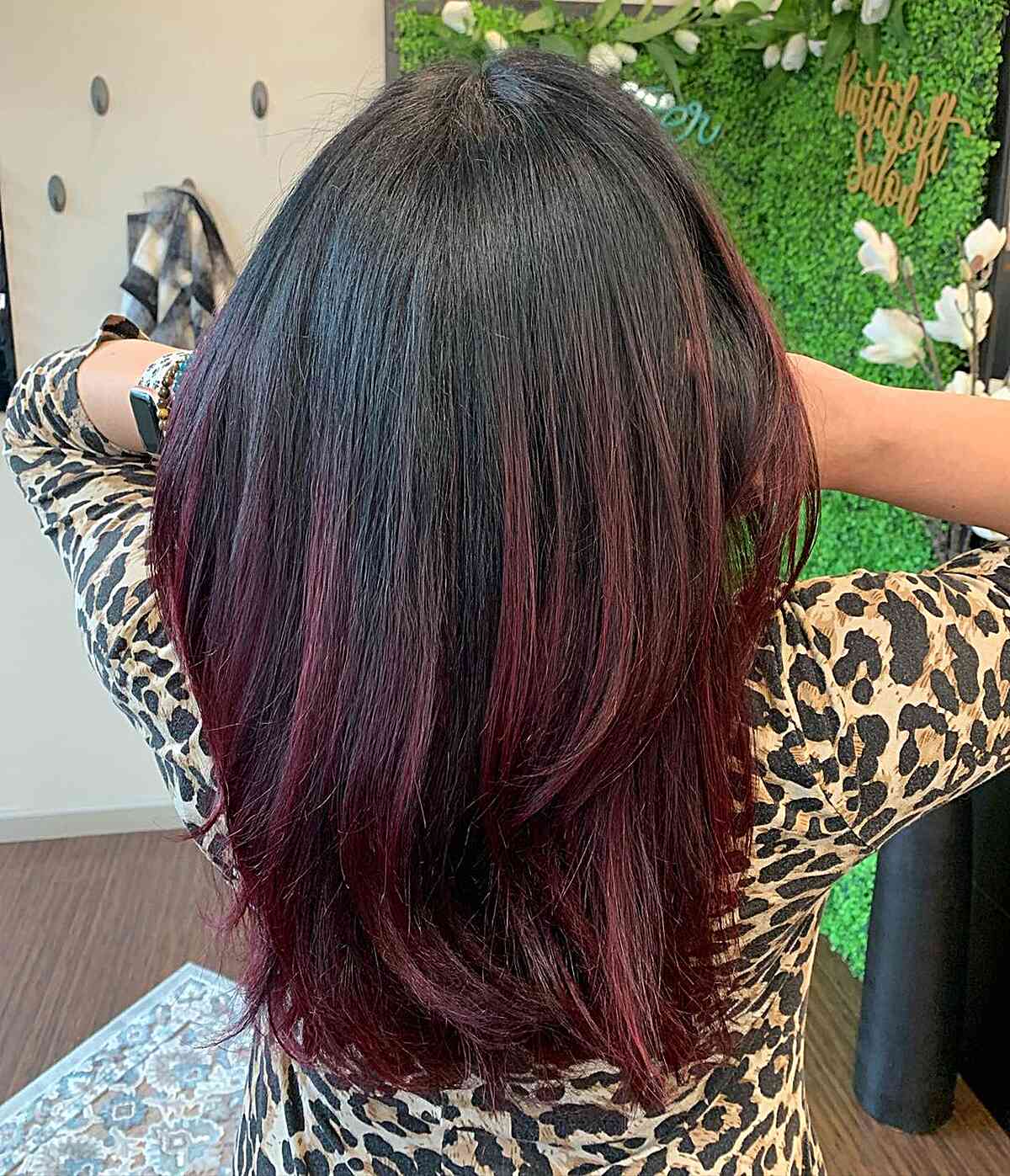 Black and Burgundy Ombre