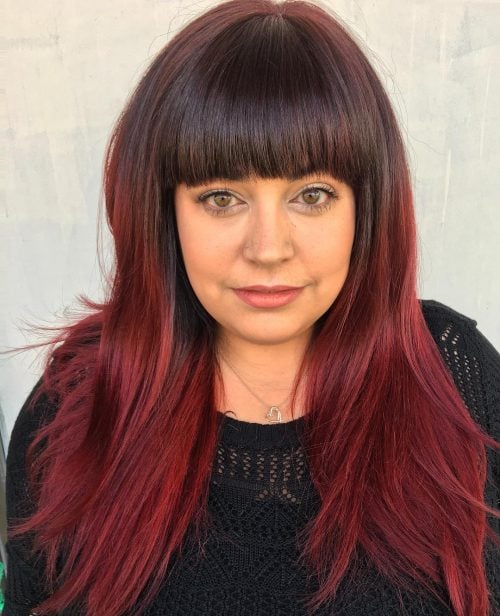 Black to Ruby Red ombre