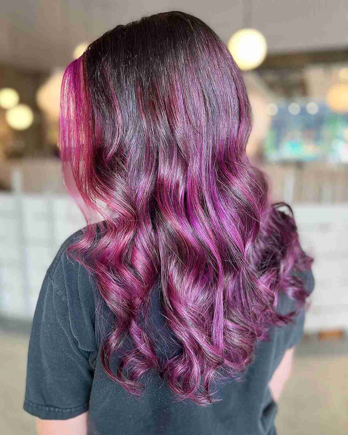 Bright Plum Purple Balayage Hair