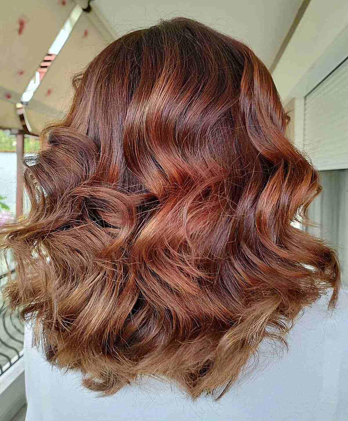 Chestnut Red Pumpkin Spice Hair with Medium Layers