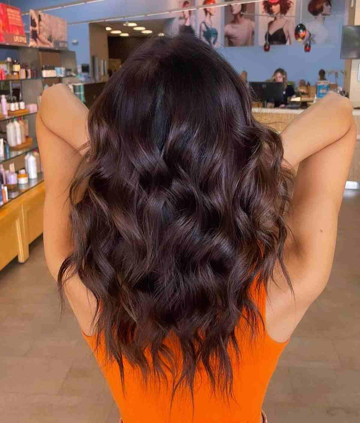 Chocolate Brown Hair Reverse Balayage