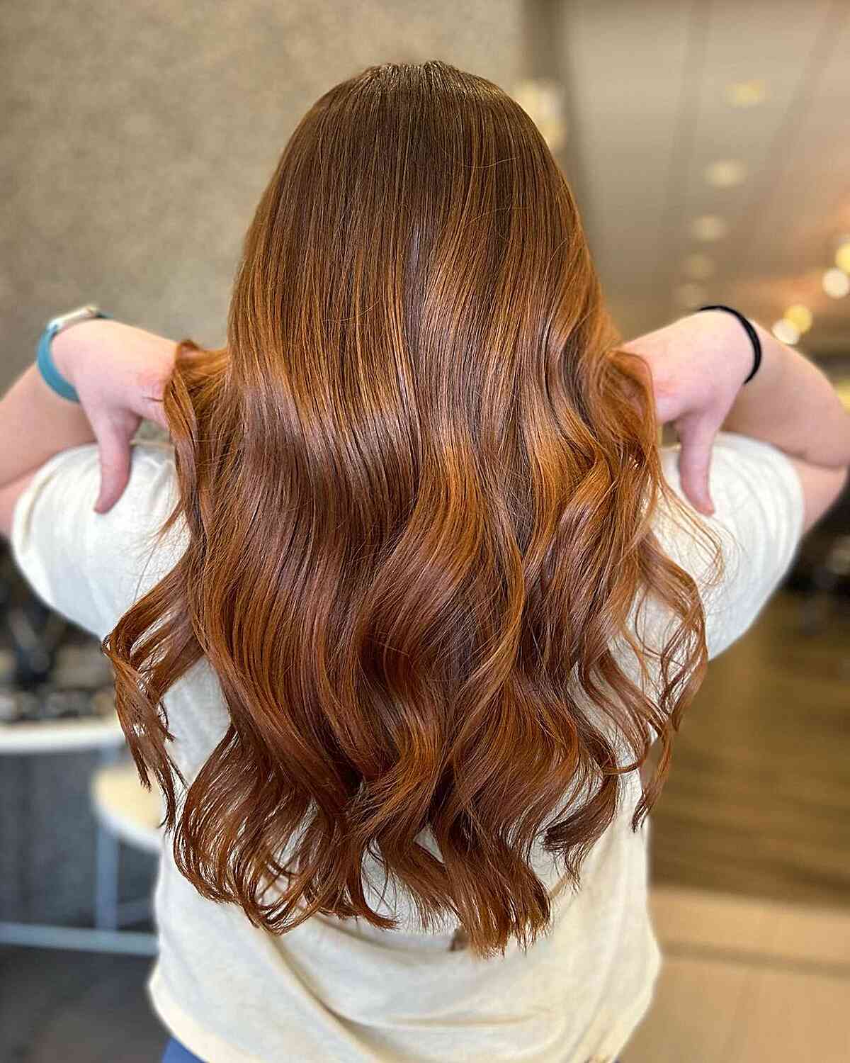 Cinnamon Pumpkin Spice Hair with Long Soft Waves