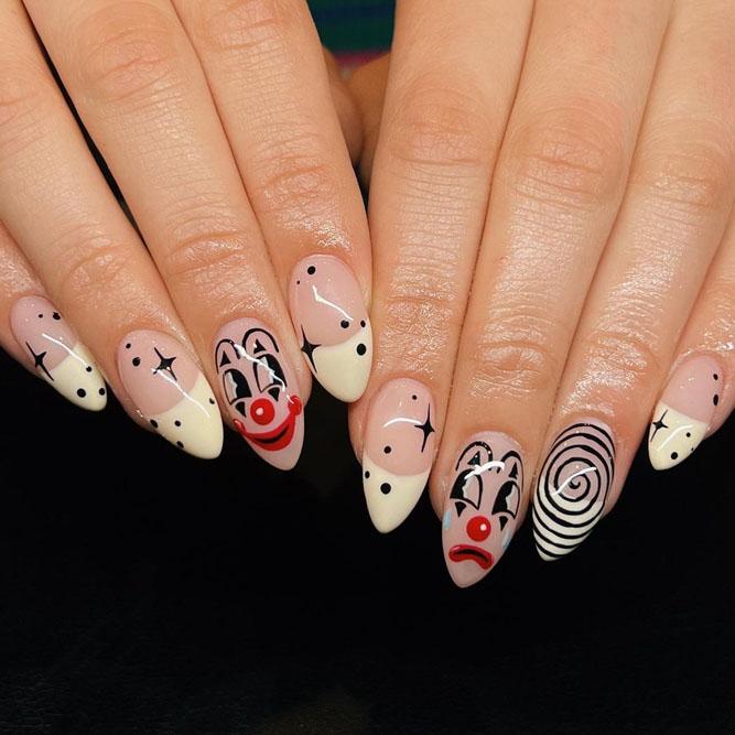 Clown Halloween Nails