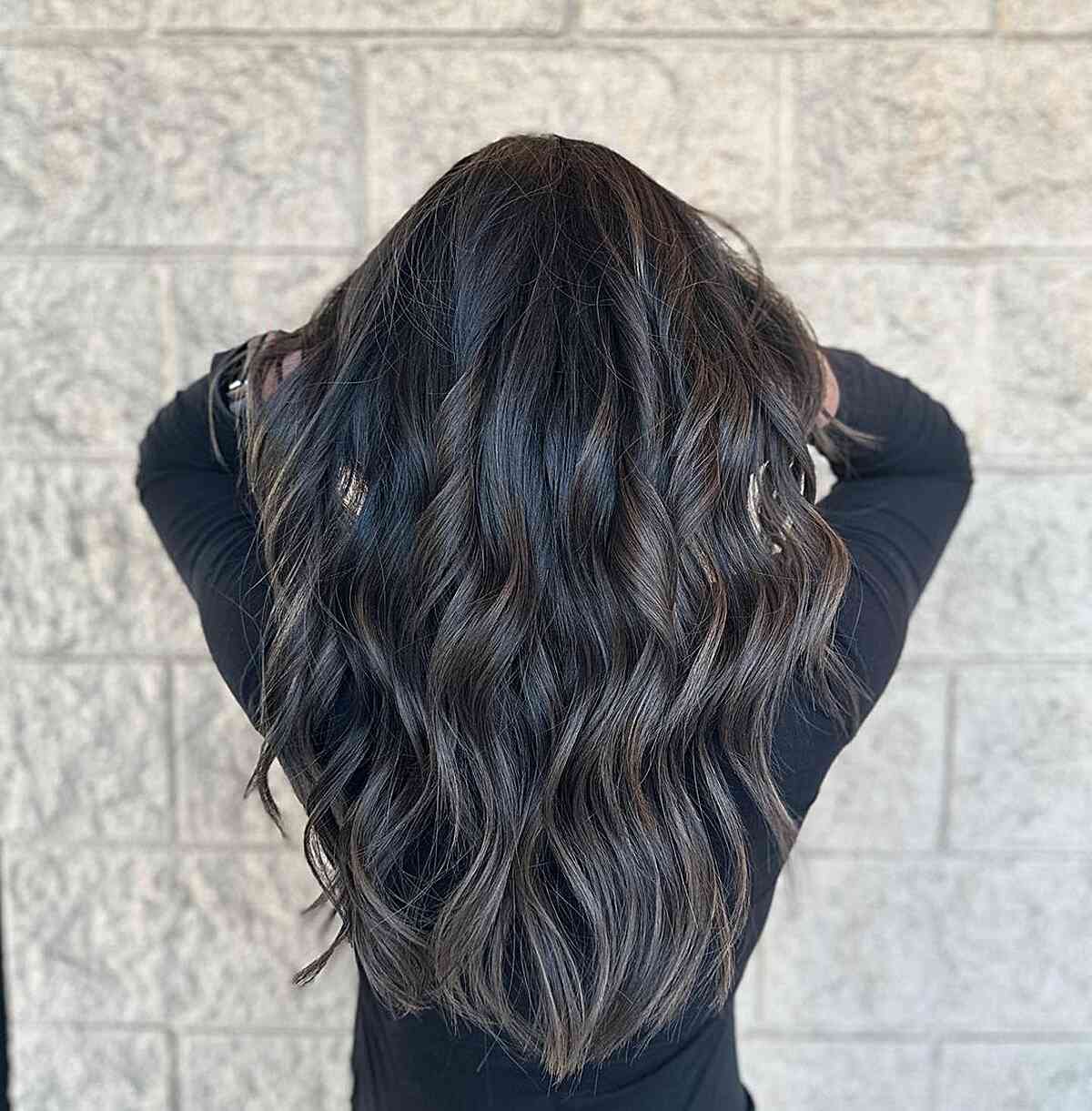 Curly Ash Brown Balayage Hair