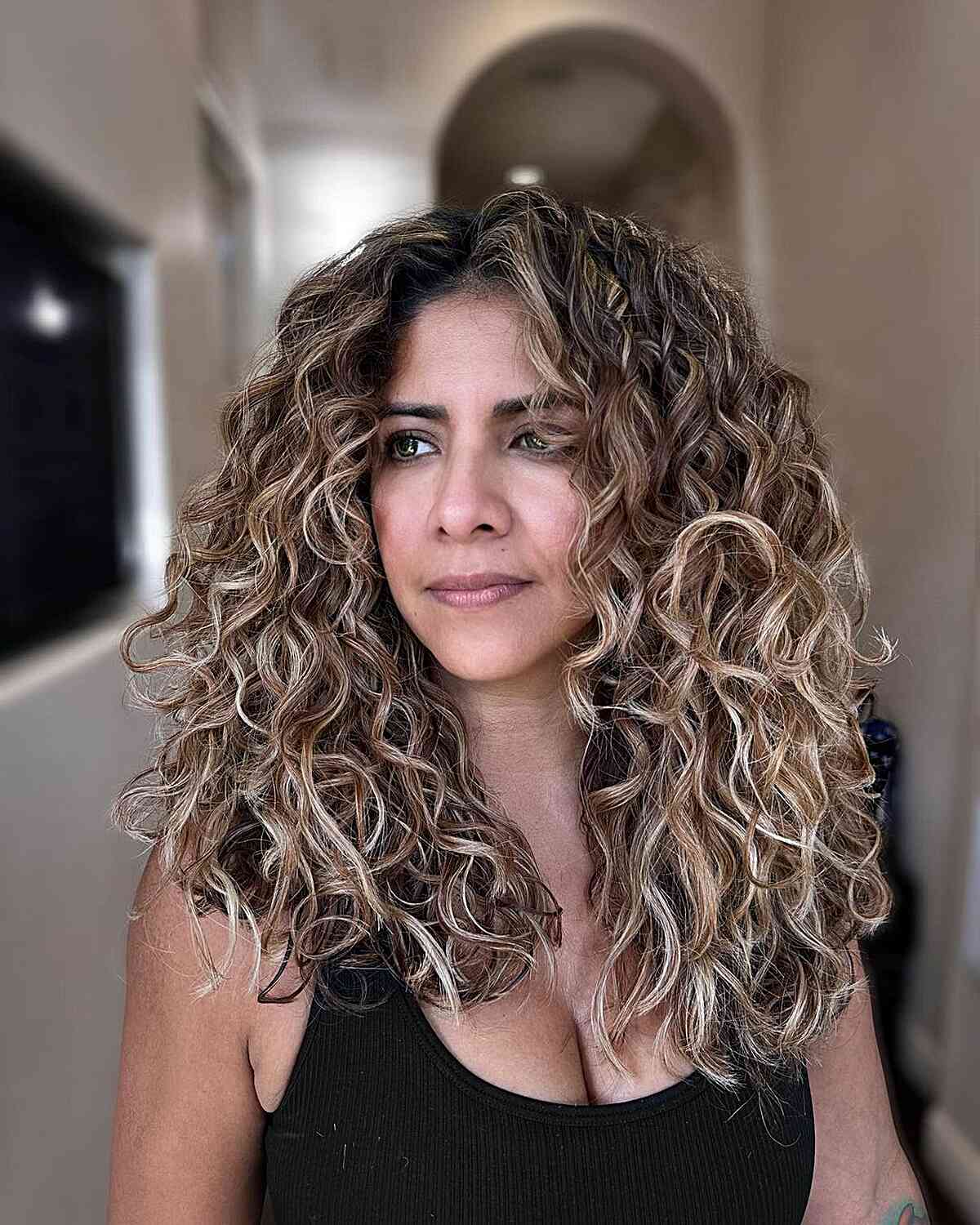 Curly Sun-Kissed Balayage Hair