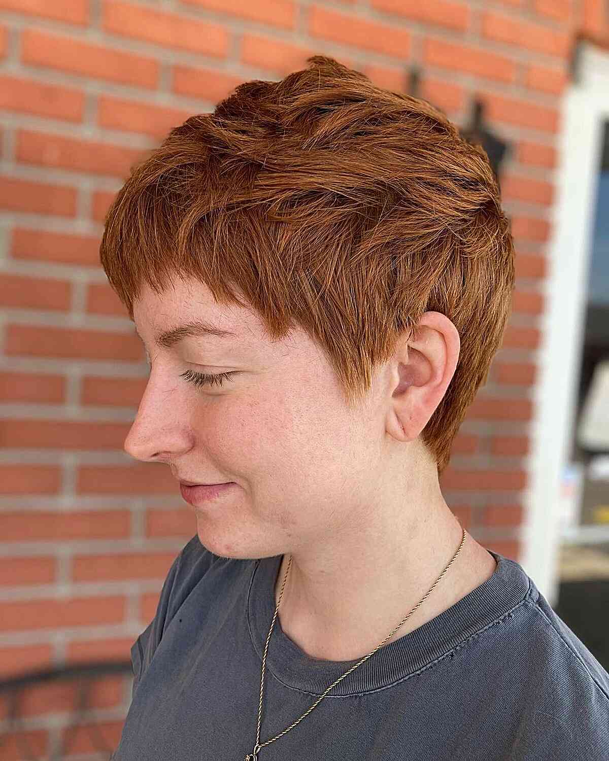 Deep Pumpkin Spice Pixie Hair