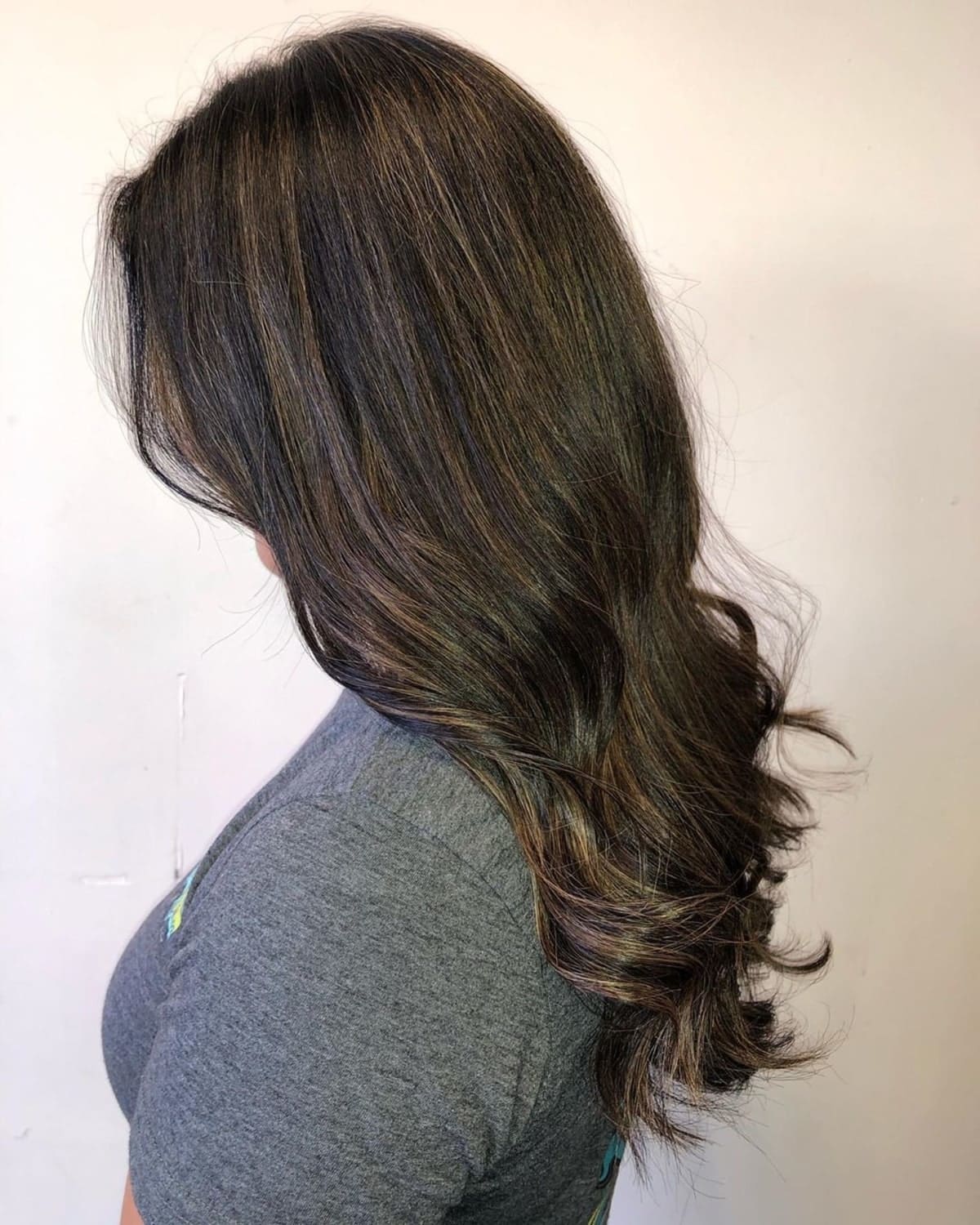 Flattering Partial Highlights on Black Hair