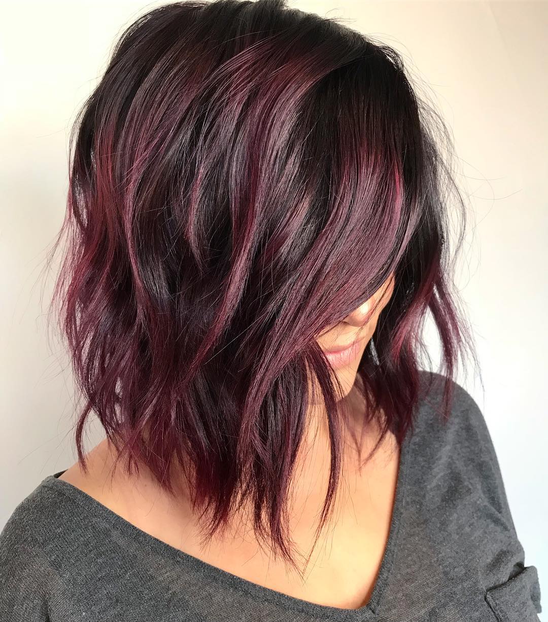 Gorgeous Deep Maroon Hair