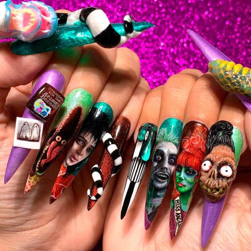 Halloween Nail Art Inspired By Popular Characters