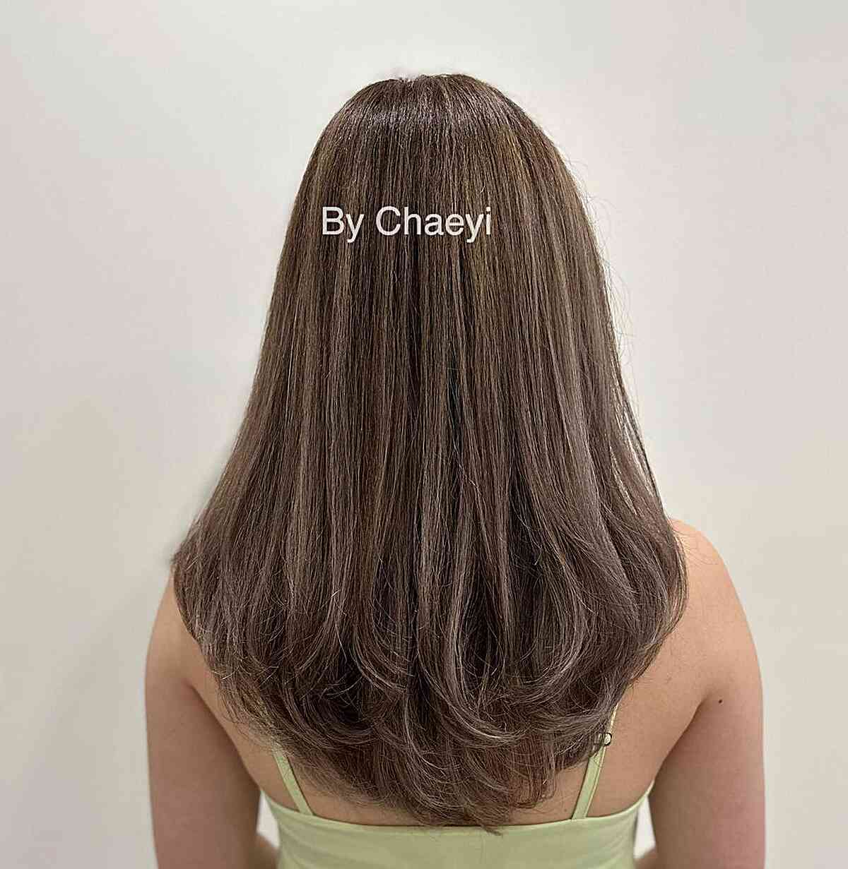 Light Ash Brunette Balayage with Medium Layers