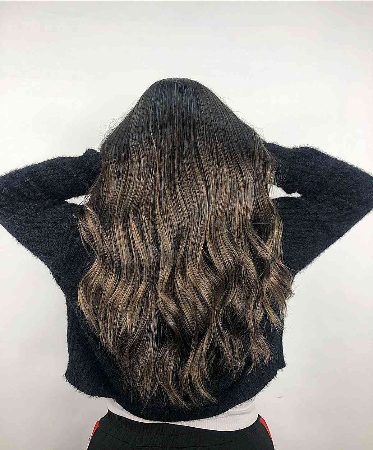 Longer-Length Ash Bronze Hair Balayage