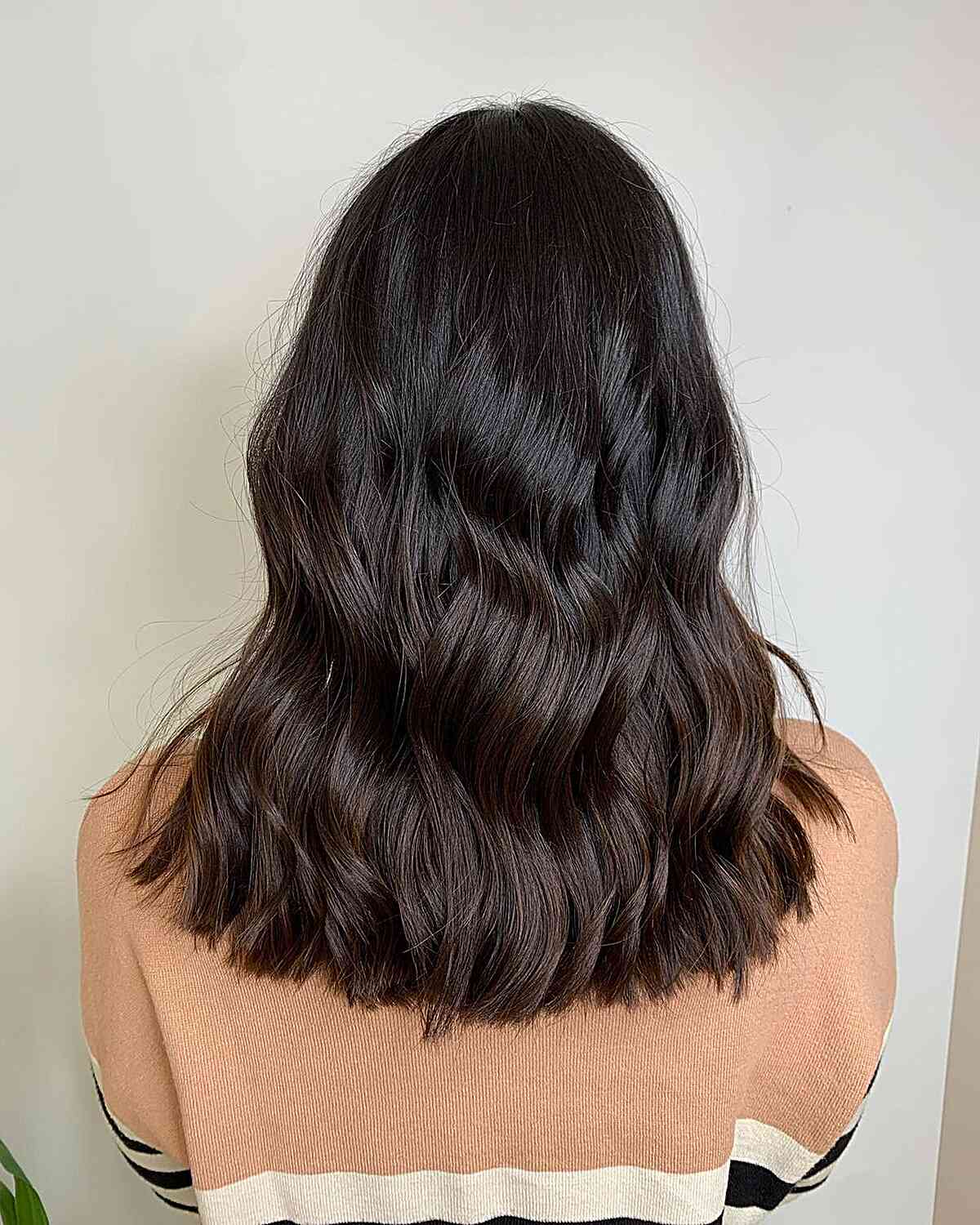 Medium-Length Choco Balayage for Natural Dark Hair