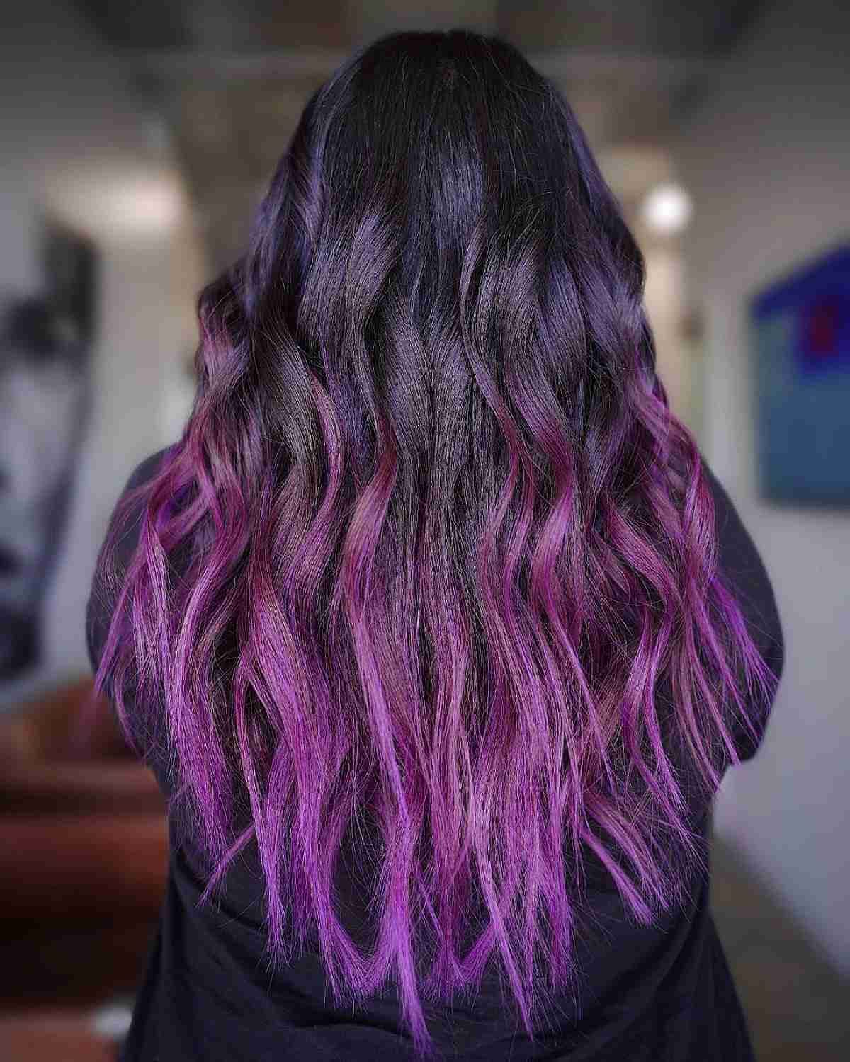 Melted Purple Violet Balayage