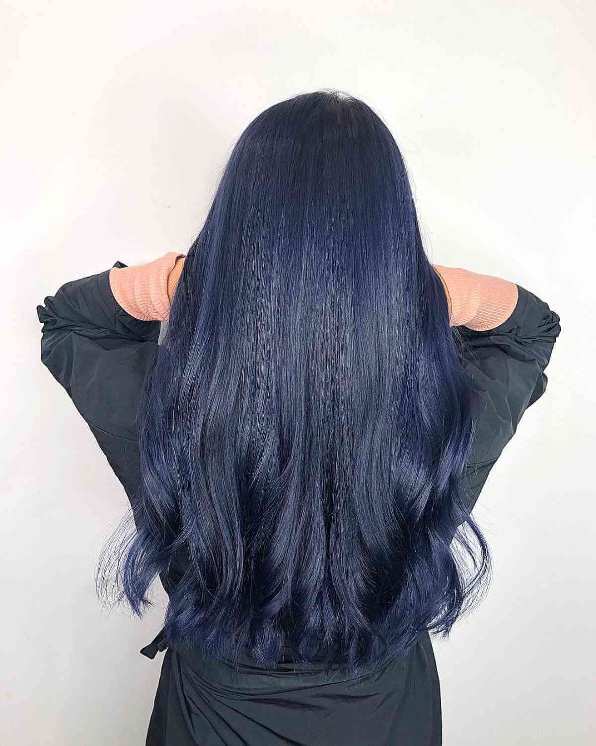 Midnight blue and black balayage