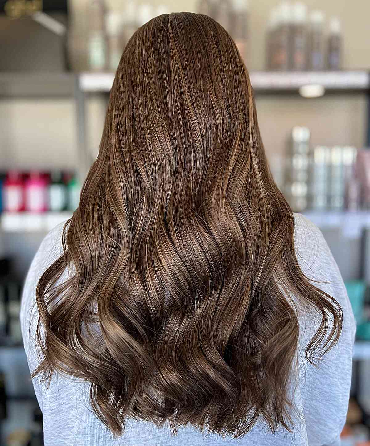 Milk Chocolate Balayage Hair for Long Soft Waves