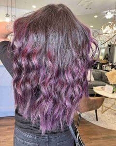 Purple Balayage with Smoky Purple Highlights