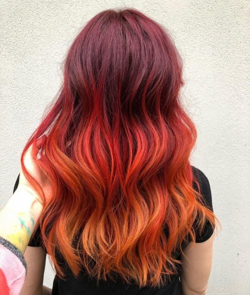 Red Orange ombre