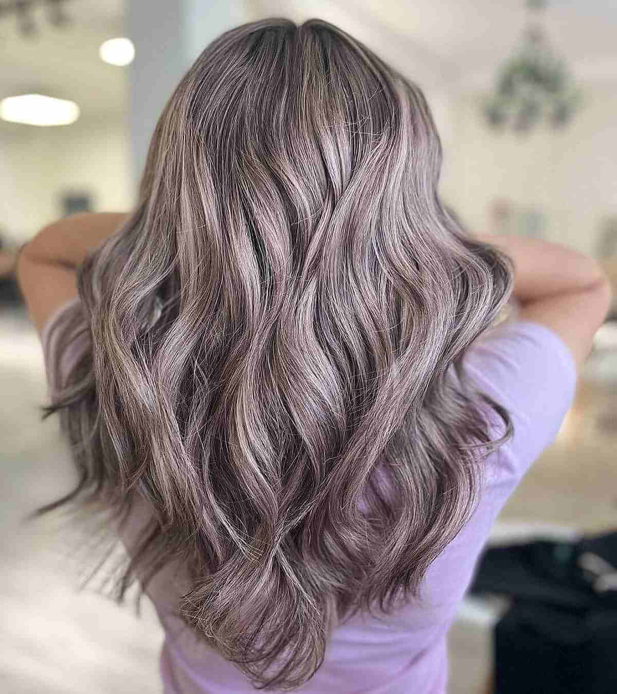 Reverse Balayage with Dusty Purple Tones