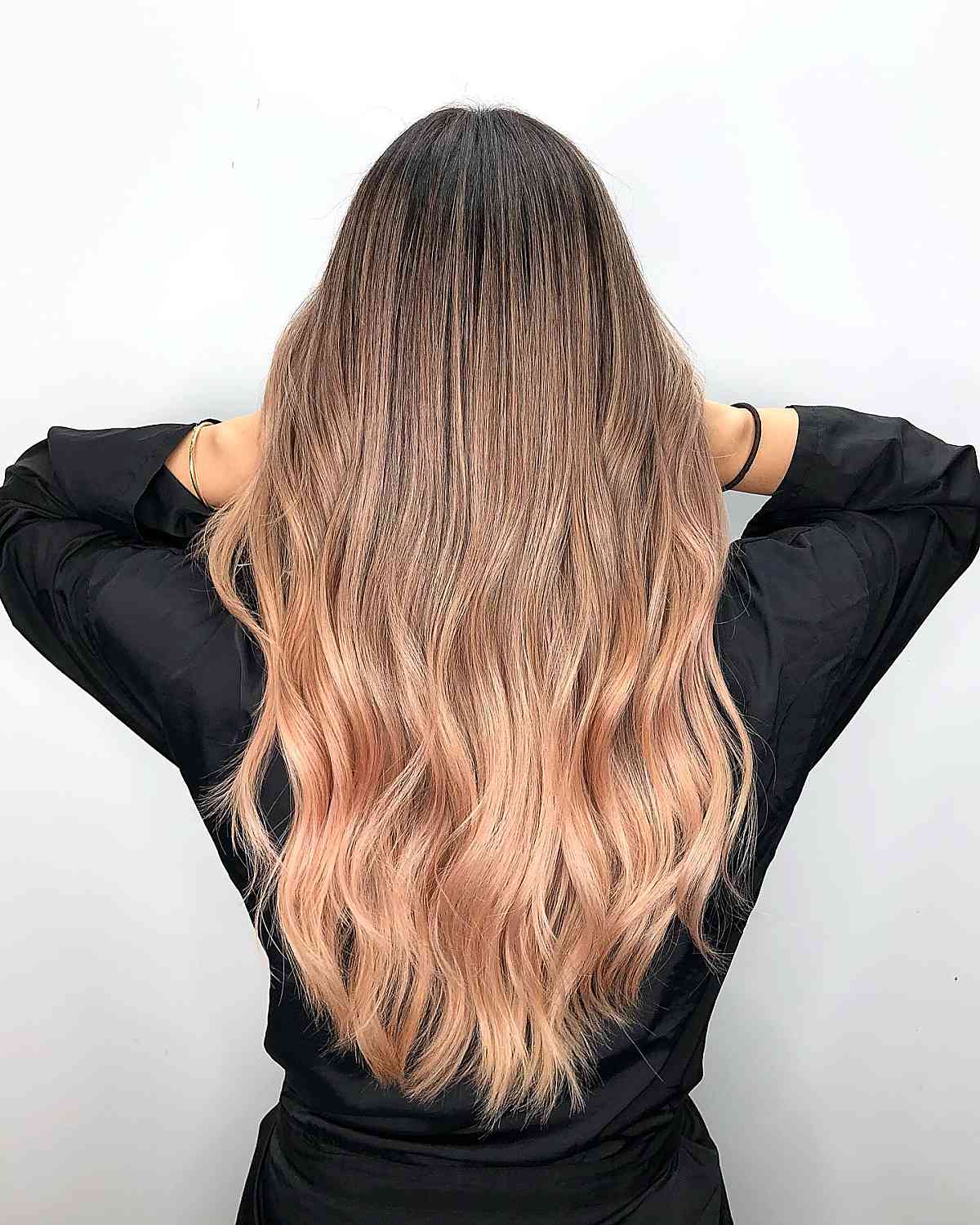 rose gold balayage highlights