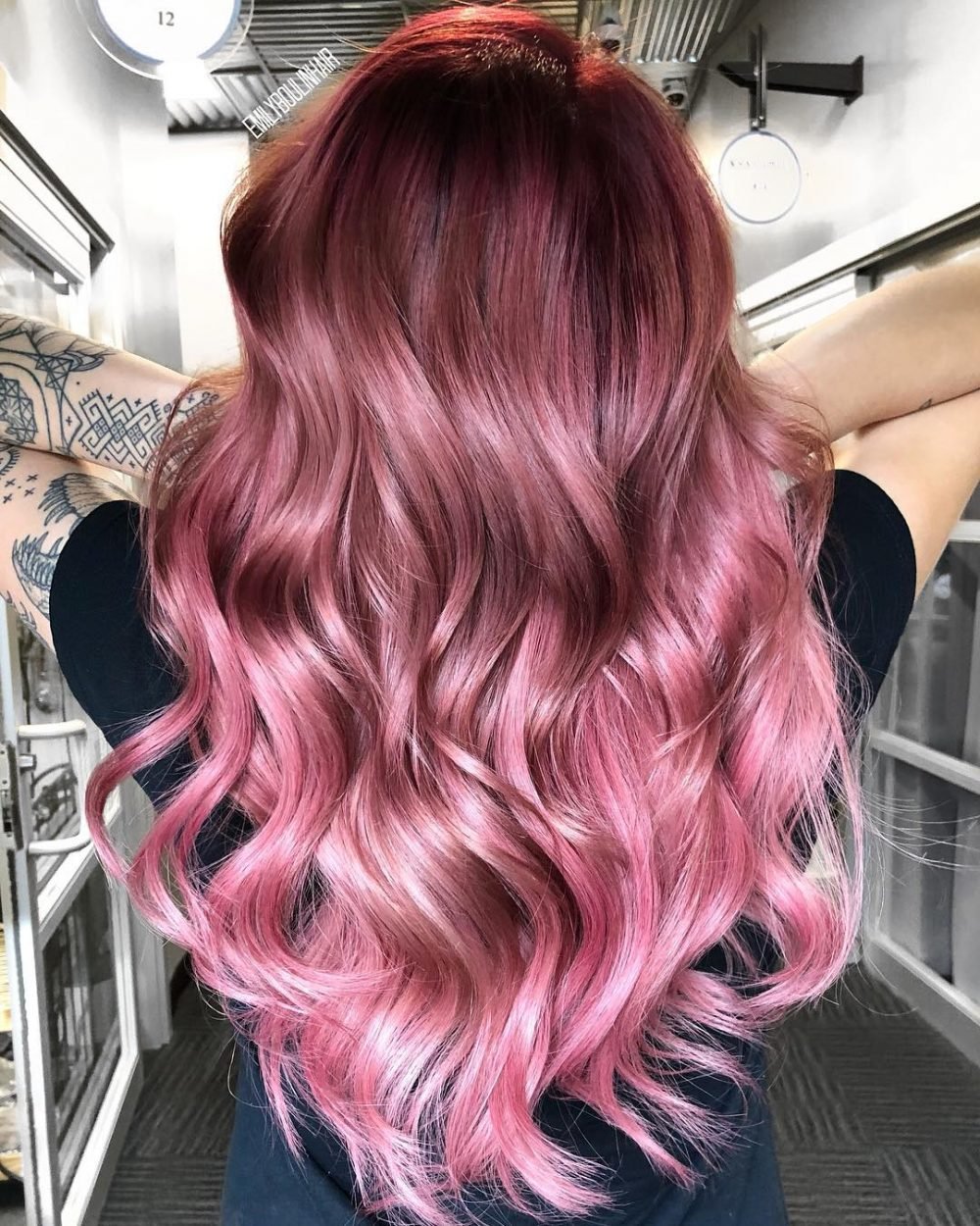 Rose pink ombré