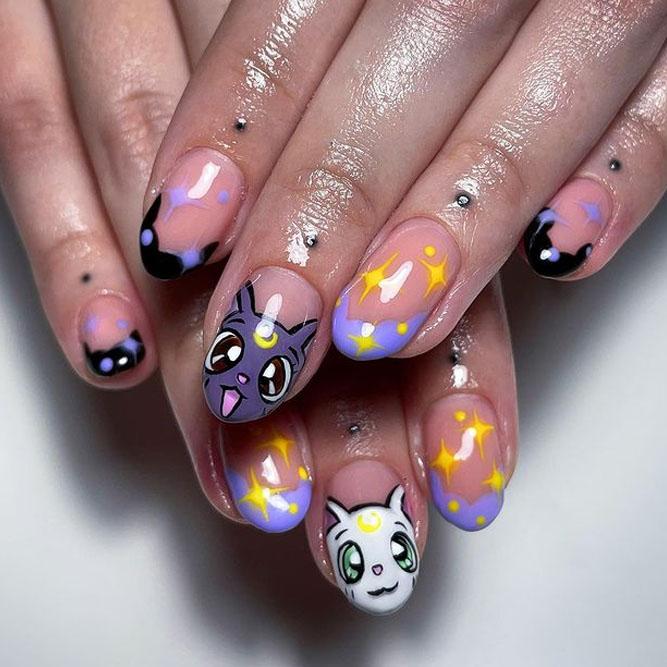 Sailor Moon Halloween Nails