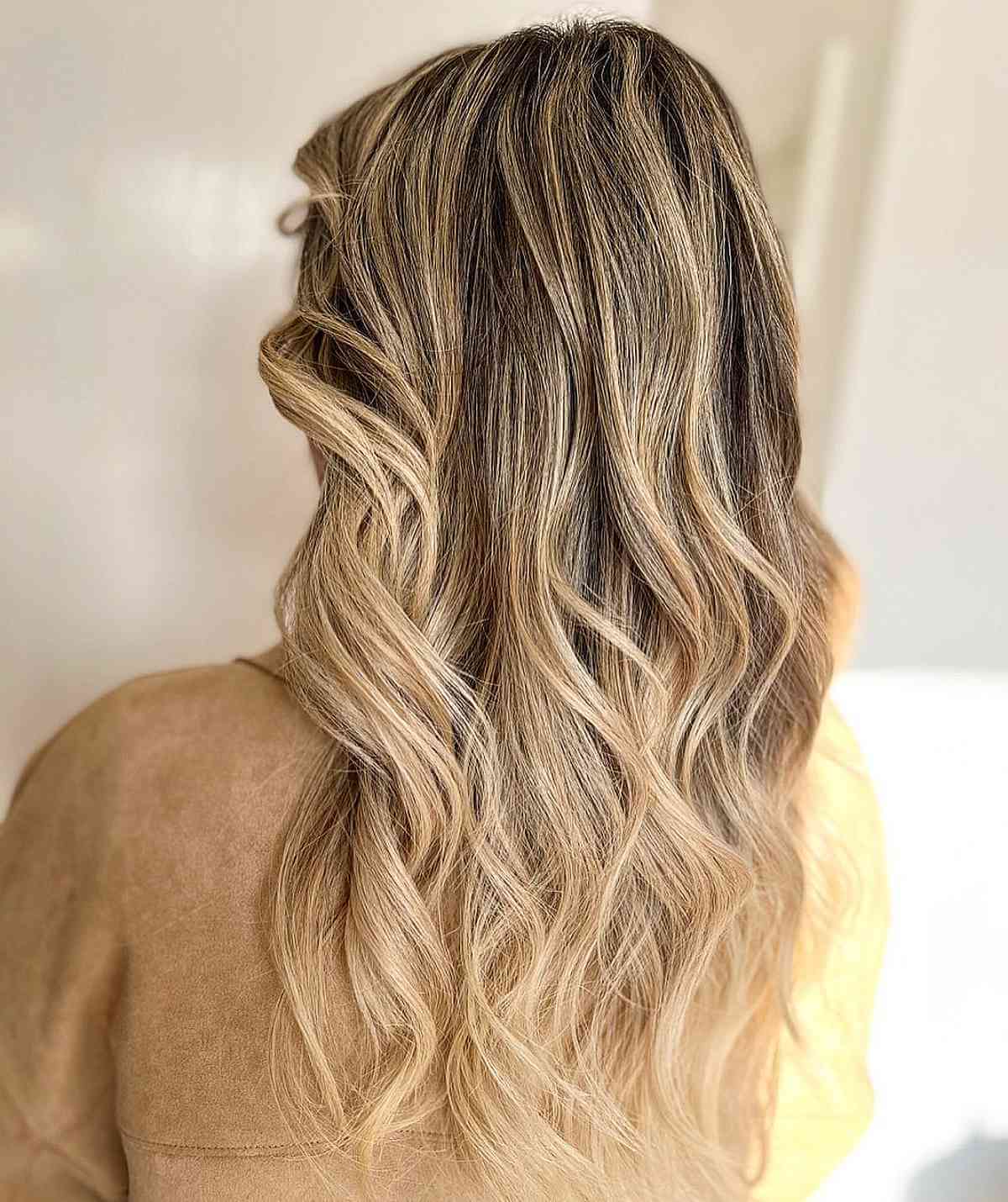 Sandy Blonde and Brown Balayage Highlights