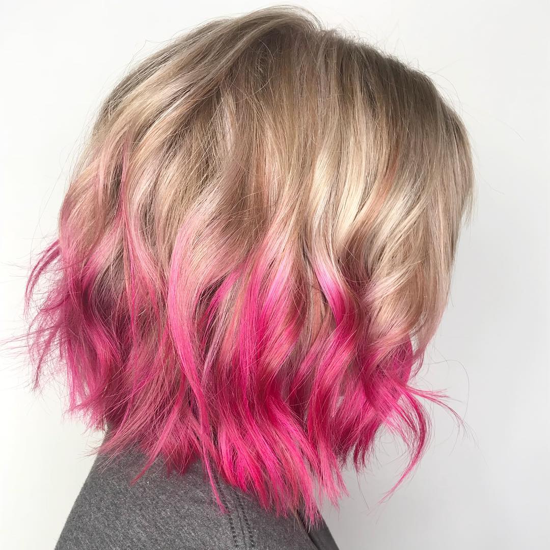 Short Blonde to Pink