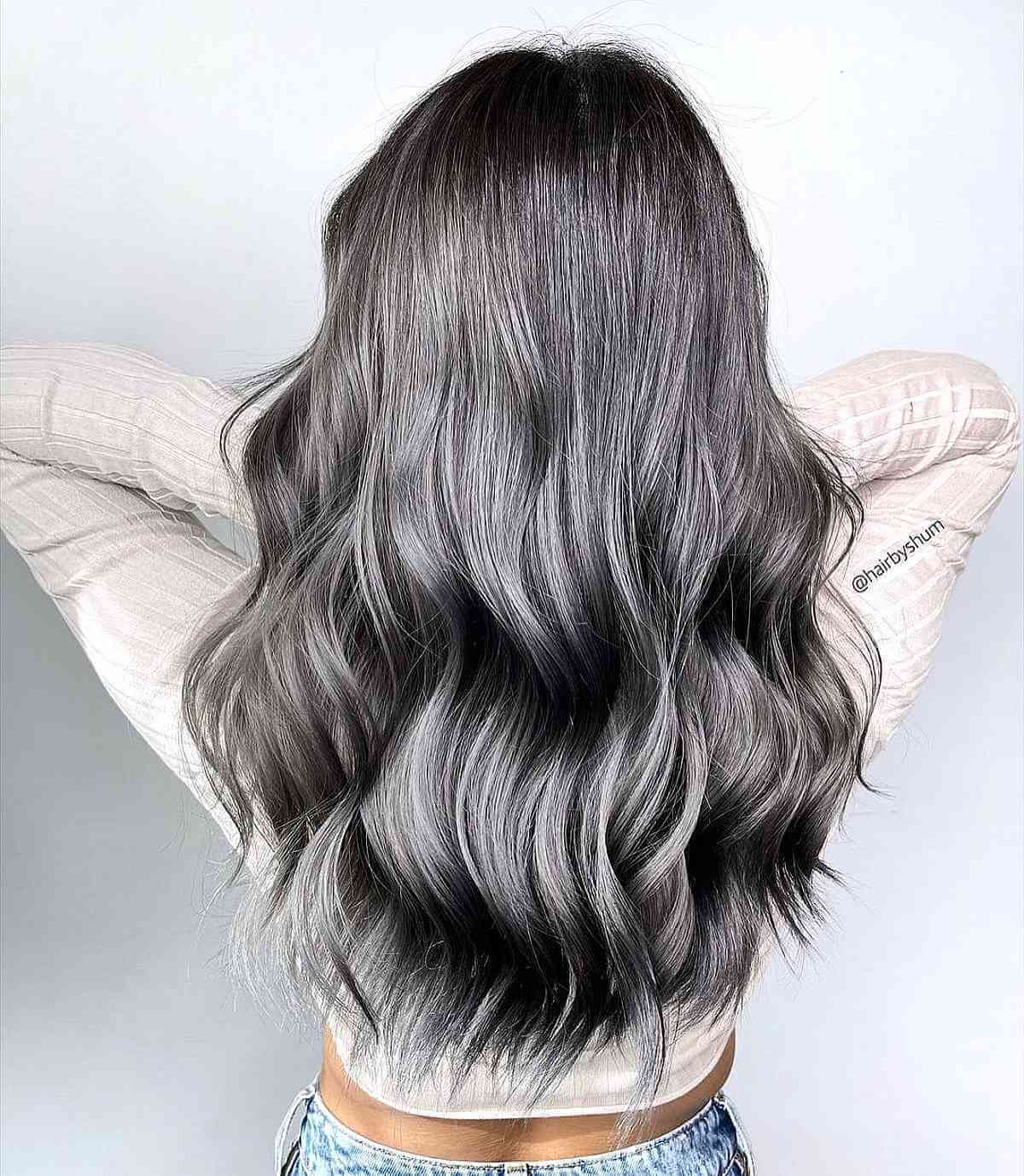 Silver Balayage Highlighted Hair