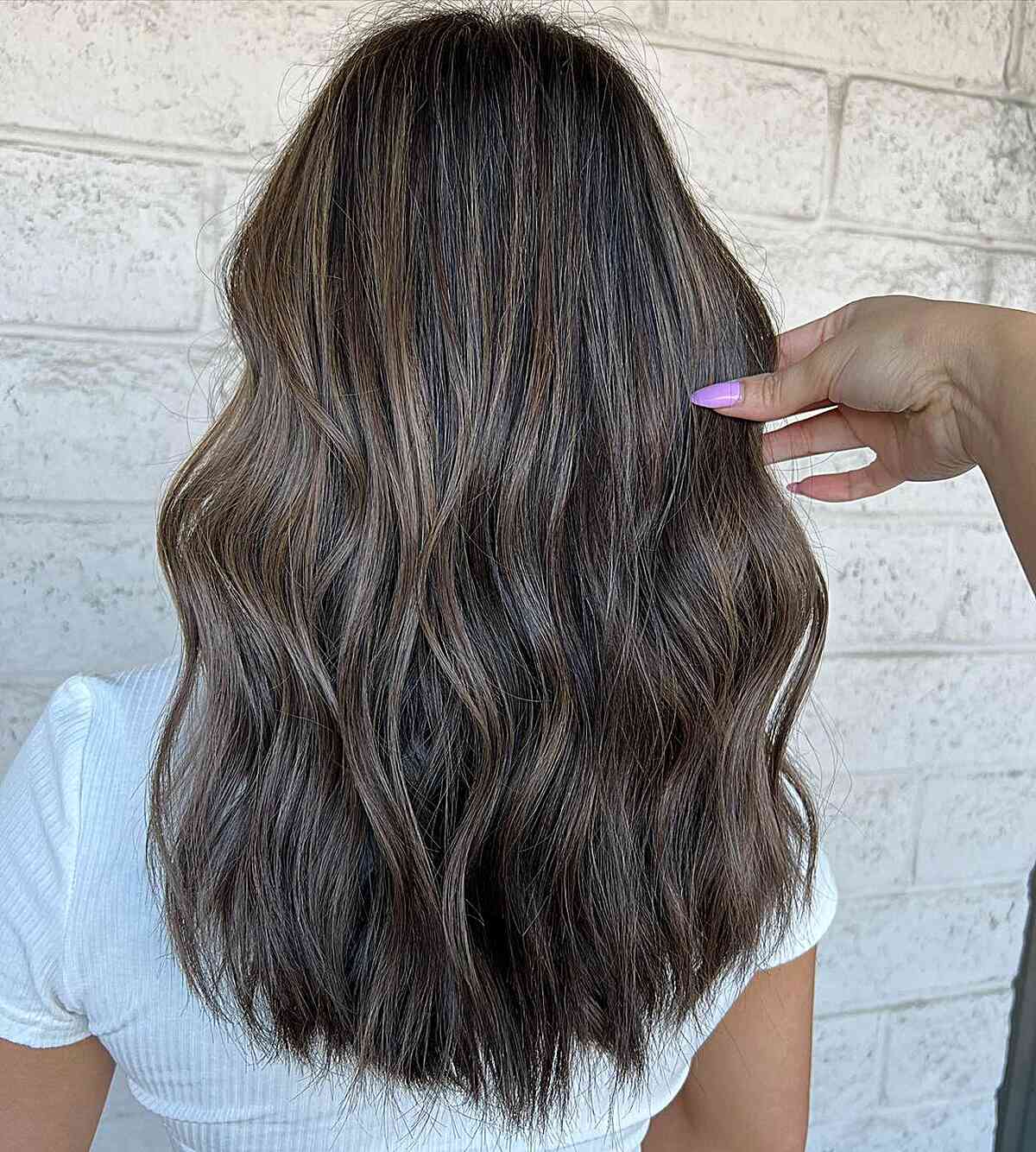 Smoky Ash Brown Balayage Hair color