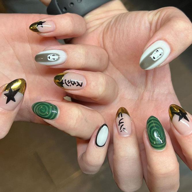 Spirited Away Halloween Nails