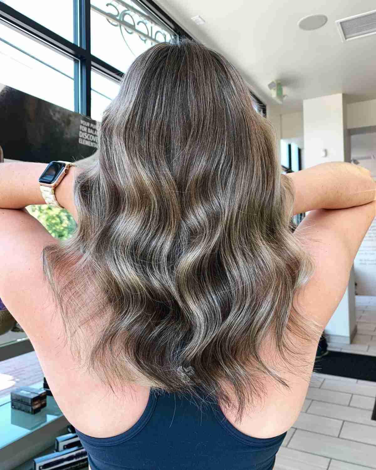 Subtle Silver Blonde Reverse Balayage