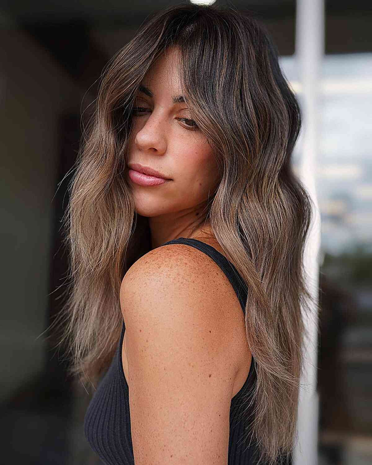 Teddy Bear Brown Hair with Ash Brown Balayage