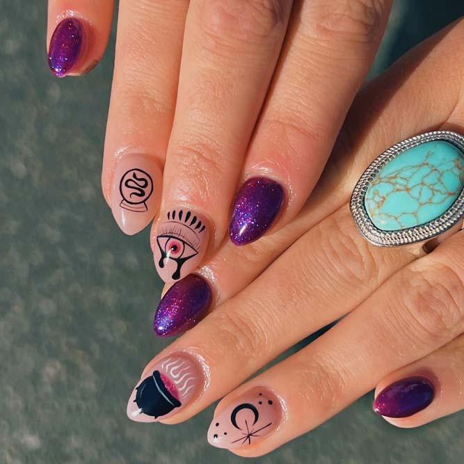 Wicca Halloween Nail Art