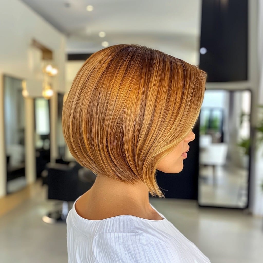 Sleek Golden Caramel Bob