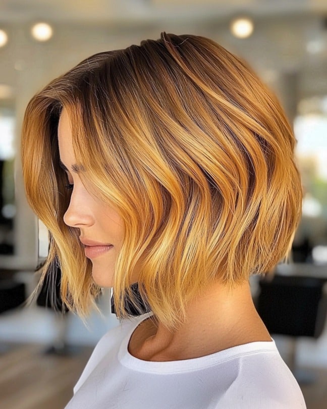 Sun-Kissed Wavy Bob