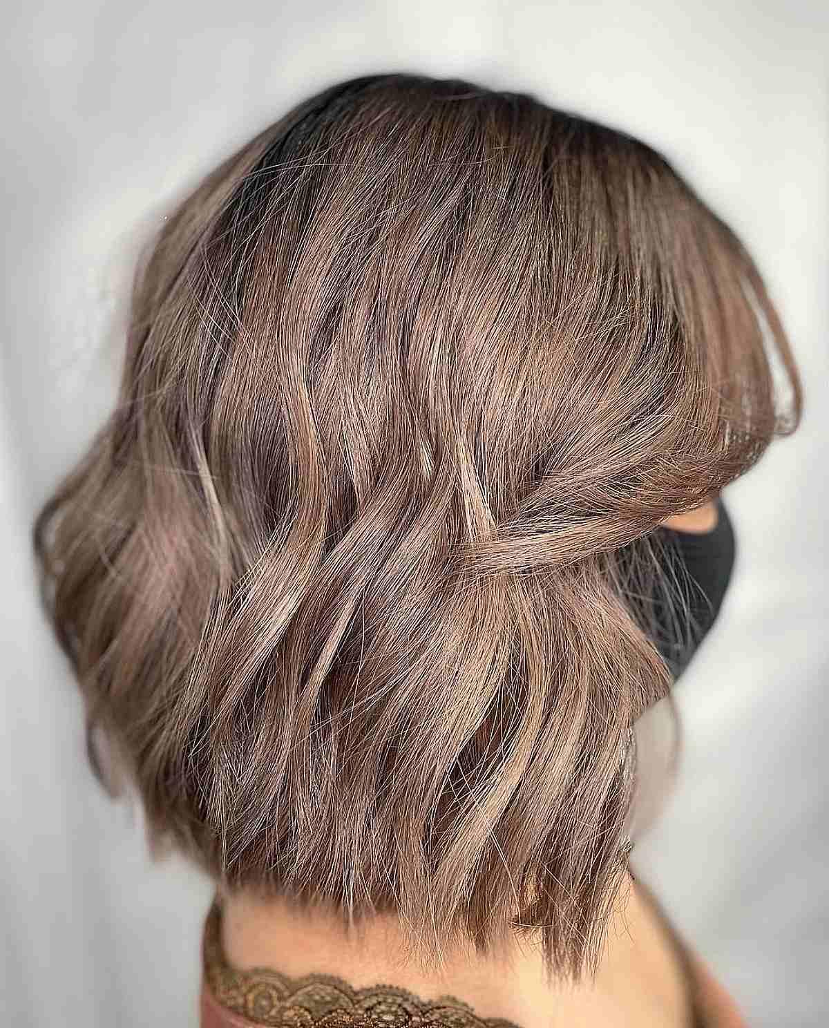 Ash Brown Balayage on Short Hair