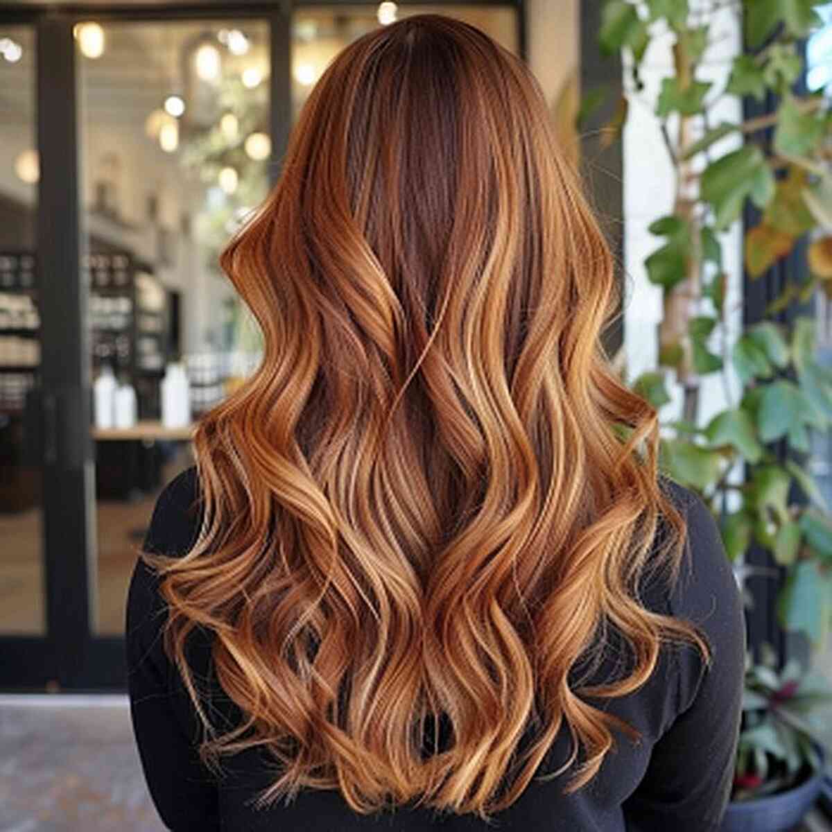 Auburn hair with blonde highlights