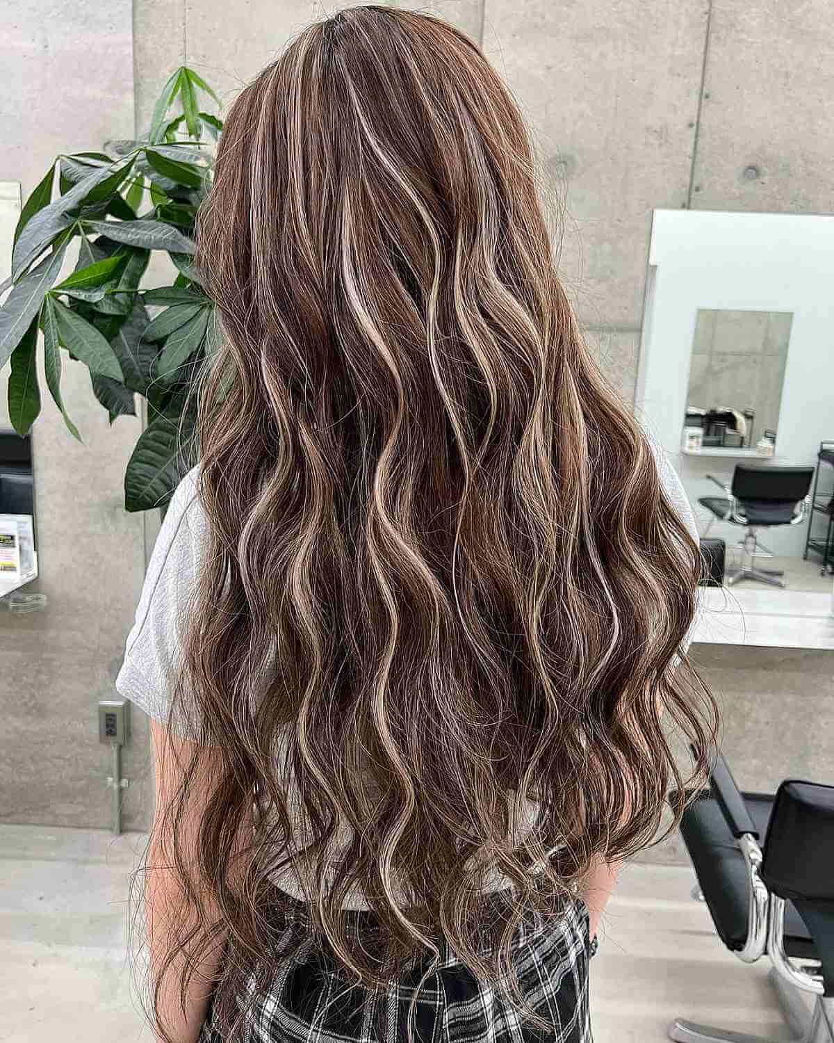 Beige Highlights on Brown Hair