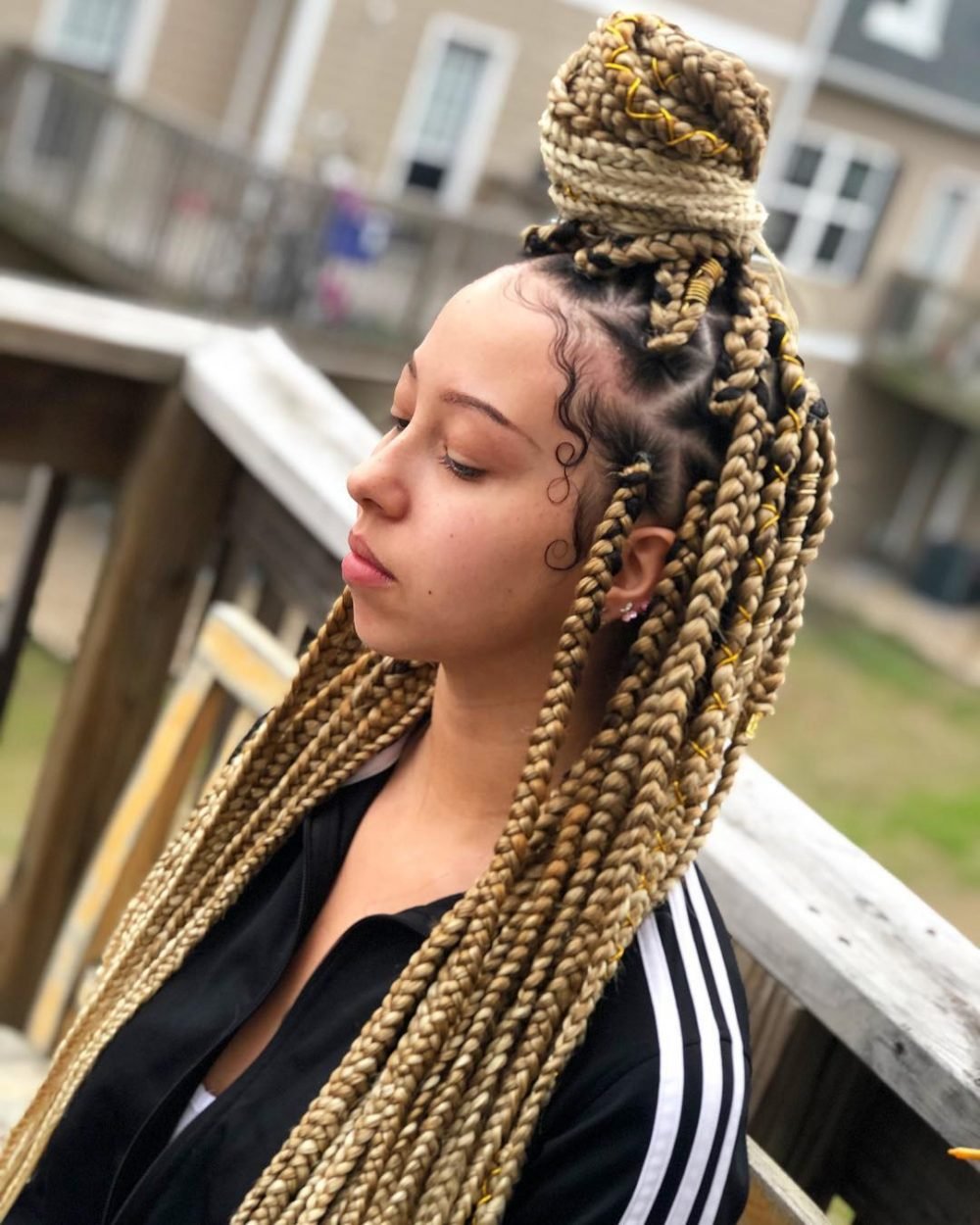 Black and Blonde Box Braids