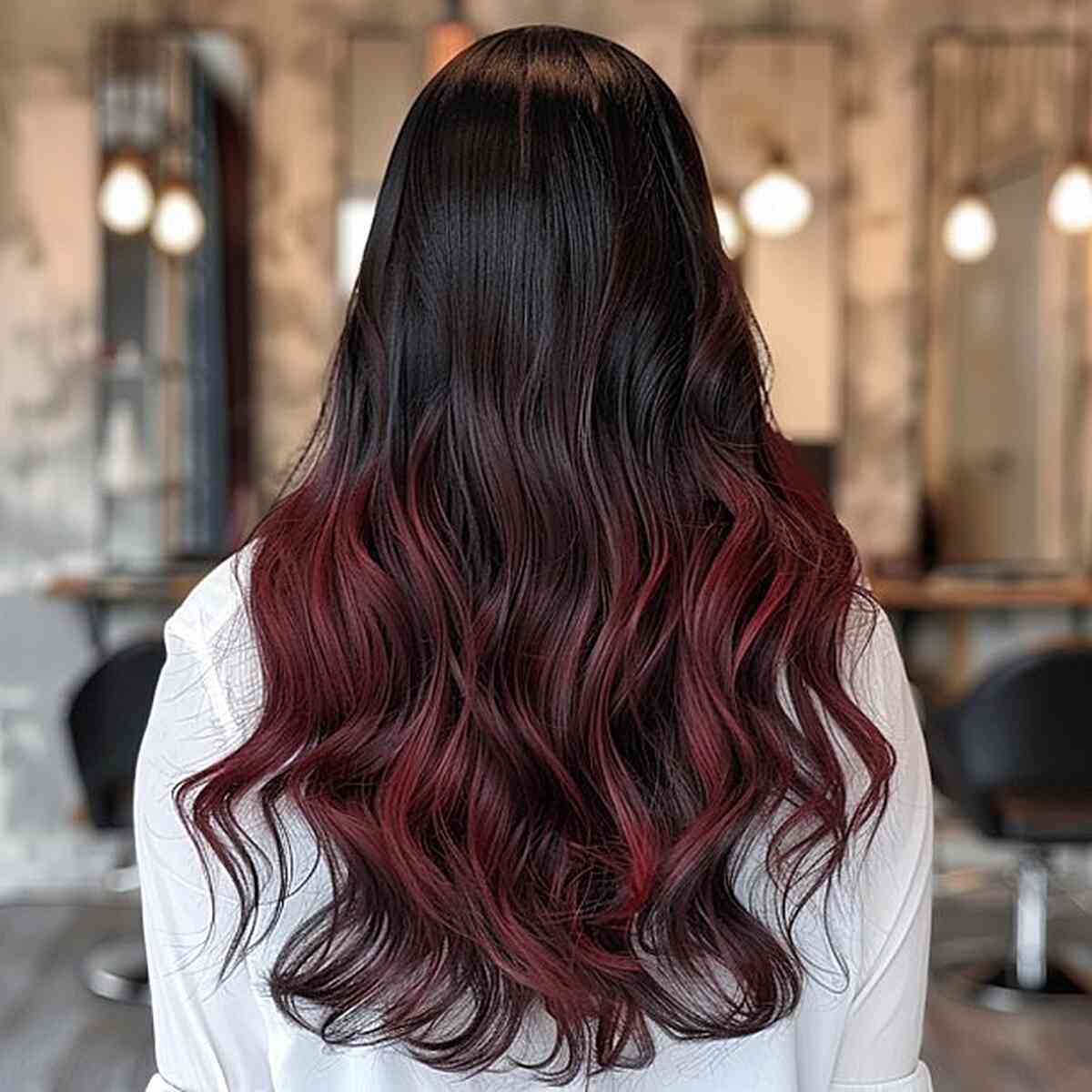 Black and Burgundy Ombre