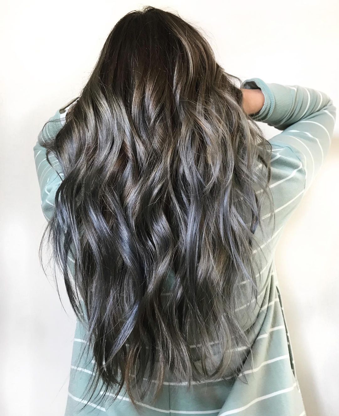 Black Hair with Grey Highlights