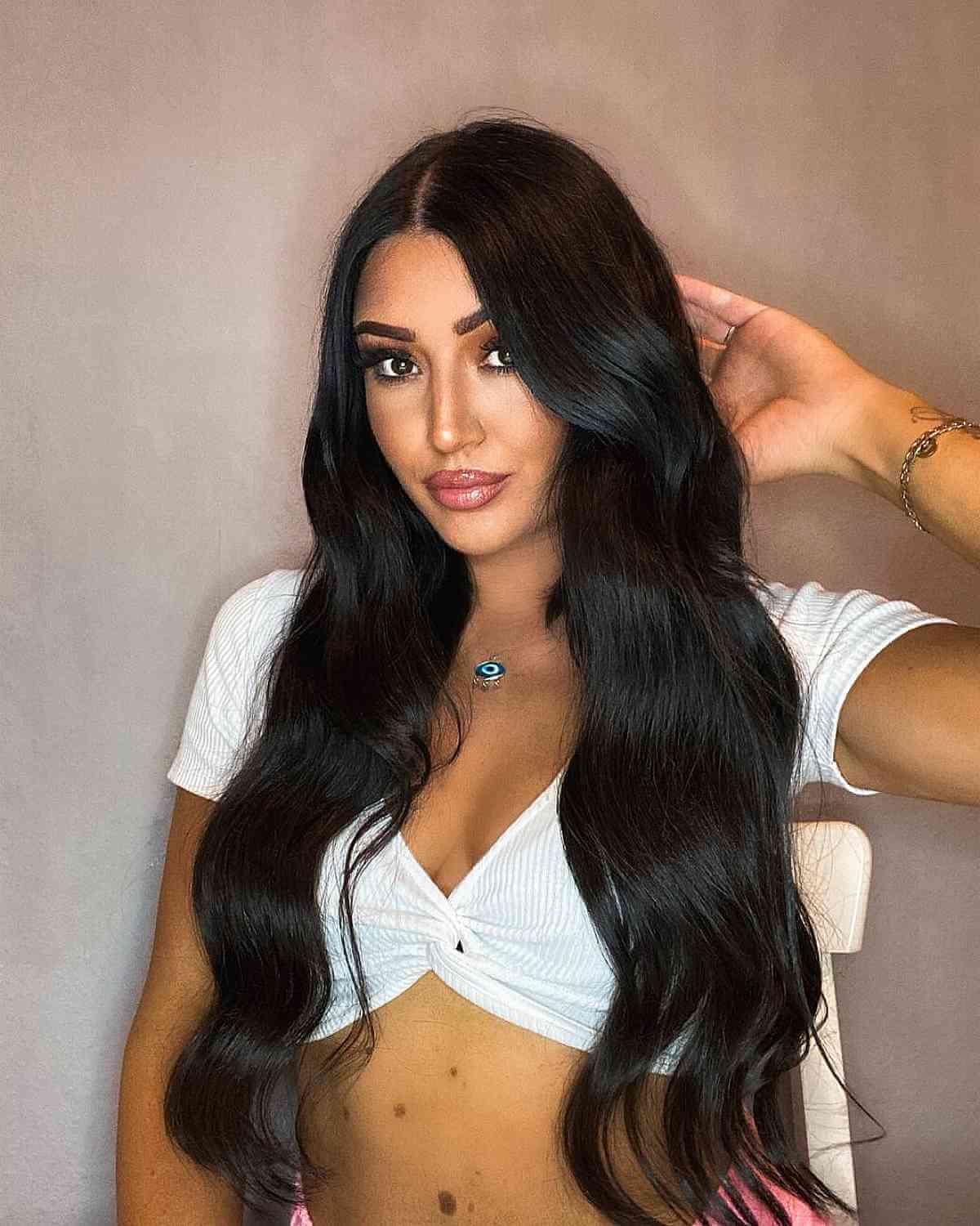 Black Middle Part Long Hair